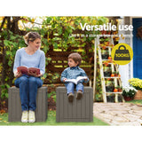 NNEDSZ Gardeon Outdoor Storage Box 118L Container Lockable Indoor Garden Toy Tool Shed Grey
