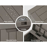 NNEDSZ Gardeon Outdoor Storage Box 118L Container Lockable Indoor Garden Toy Tool Shed Grey