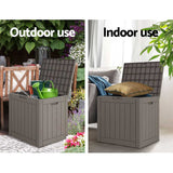 NNEDSZ Gardeon Outdoor Storage Box 118L Container Lockable Indoor Garden Toy Tool Shed Grey
