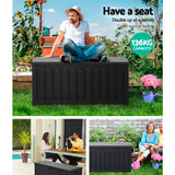NNEDSZ 240L Outdoor Storage Box Lockable Bench Seat Garden Deck Toy Tool Sheds