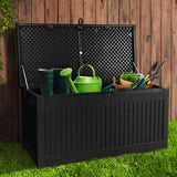 NNEDSZ Outdoor Storage Box Container Garden Toy Indoor Tool Chest Sheds 270L Black