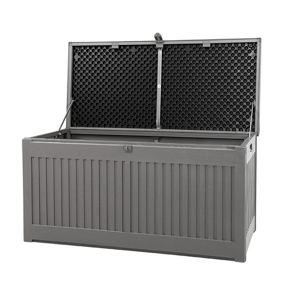 NNEDSZ Outdoor Storage Box Container Garden Toy Indoor Tool Chest Sheds 270L Dark Grey