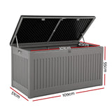 NNEDSZ Outdoor Storage Box Container Garden Toy Indoor Tool Chest Sheds 270L Dark Grey
