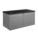 NNEDSZ Outdoor Storage Box Container Garden Toy Indoor Tool Chest Sheds 270L Dark Grey