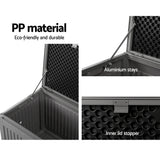 NNEDSZ Outdoor Storage Box Container Garden Toy Indoor Tool Chest Sheds 270L Dark Grey