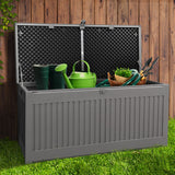 NNEDSZ Outdoor Storage Box Container Garden Toy Indoor Tool Chest Sheds 270L Dark Grey