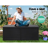 NNEDSZ Outdoor Storage Box 390L Container Lockable Toy Tools Shed Deck Garden