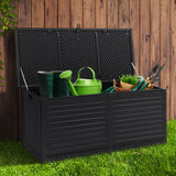NNEDSZ Outdoor Storage Box 390L Container Lockable Toy Tools Shed Deck Garden