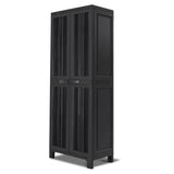 NNEDSZ Outdoor Storage Cabinet Lockable Tall Garden Sheds Garage Adjustable Black 173CM