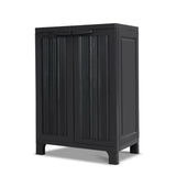 NNEDSZ Outdoor Storage Cabinet Cupboard Lockable Garden Sheds Adjustable Black