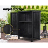 NNEDSZ Outdoor Storage Cabinet Cupboard Lockable Garden Sheds Adjustable Black