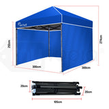 NNEMB 3x3m Folding Gazebo Shade Outdoor Pop-Up Navy Foldable Marquee
