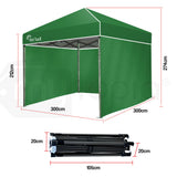 NNEMB 3x3m Folding Gazebo Shade Outdoor Pop-Up Green Foldable Marque