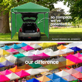 NNEMB 3x3m Folding Gazebo Shade Outdoor Pop-Up Green Foldable Marque
