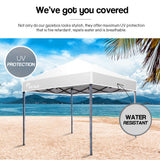 NNEMB 3x3m Folding Gazebo Shade Outdoor Pop-Up Grey Foldable Marquee with Walls White