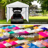 NNEMB 3x3m Folding Gazebo Shade Outdoor Pop-Up Grey Foldable Marquee with Walls White