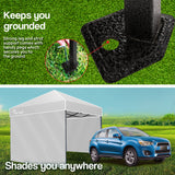 NNEMB 3x3m Folding Gazebo Shade Outdoor Pop-Up Grey Foldable Marquee with Walls White