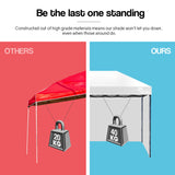 NNEMB 3x3m Folding Gazebo Shade Outdoor Pop-Up Grey Foldable Marquee with Walls White