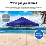 NNEMB 3x3m Folding Navy Gazebo Shade Outdoor Pop-Up Navy Foldable Marquee
