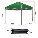 NNEMB 3x3m Folding Gazebo Shade Outdoor Pop-Up Green Foldable Marquee