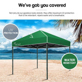NNEMB 3x3m Folding Gazebo Shade Outdoor Pop-Up Green Foldable Marquee