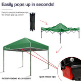 NNEMB 3x3m Folding Gazebo Shade Outdoor Pop-Up Green Foldable Marquee