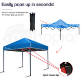 NNEMB 3x3m Folding Gazebo Shade Outdoor Pop-Up Blue Foldable Marquee