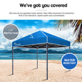 NNEMB 3x3m Folding Gazebo Shade Outdoor Pop-Up Blue Foldable Marquee