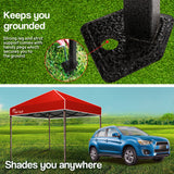 NNEMB 3x3m Folding Gazebo Shade Outdoor Pop-Up Red Foldable Marquee