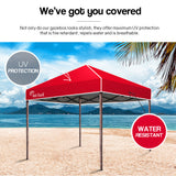 NNEMB 3x3m Folding Gazebo Shade Outdoor Pop-Up Red Foldable Marquee