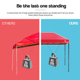 NNEMB 3x3m Folding Gazebo Shade Outdoor Pop-Up Red Foldable Marquee