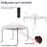NNEMB 3x3m Folding Gazebo Shade Outdoor Pop-Up Light Grey Foldable Marquee