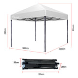 NNEMB 3x3m Folding Gazebo Shade Outdoor Pop-Up Light Grey Foldable Marquee