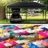 NNEMB 3x6m Folding Gazebo Shade Outdoor Black Foldable Marquee Pop-Up