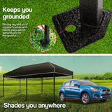 NNEMB 3x6m Folding Gazebo Shade Outdoor Black Foldable Marquee Pop-Up