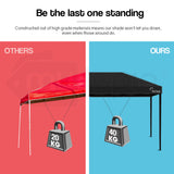 NNEMB 3x6m Folding Gazebo Shade Outdoor Black Foldable Marquee Pop-Up