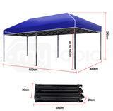 NNEMB 3x6m Folding Gazebo Shade Outdoor Navy Foldable Marquee Pop-Up