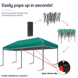 NNEMB 3x6m Folding Gazebo Shade Outdoor Green Foldable Marquee Pop-Up