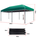 NNEMB 3x6m Folding Gazebo Shade Outdoor Green Foldable Marquee Pop-Up