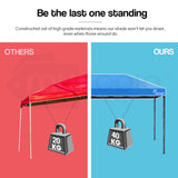NNEMB 3x6m Folding Gazebo Shade Outdoor Blue Foldable Marquee Pop-Up