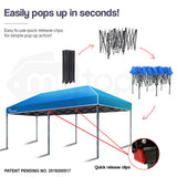 NNEMB 3x6m Folding Gazebo Shade Outdoor Blue Foldable Marquee Pop-Up
