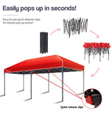 NNEMB 3x6m Folding Gazebo Shade Outdoor Red Foldable Marquee Pop-Up