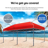 NNEMB 3x6m Folding Gazebo Shade Outdoor Red Foldable Marquee Pop-Up