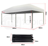 NNEMB 3x6m Folding Gazebo Shade Outdoor White Foldable Marquee Pop-Up