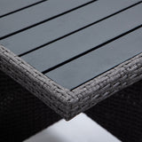 NNEMB 5 Piece Outdoor Dining Table Furniture Setting-Grey