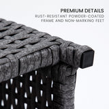 NNEMB 9 Piece Outdoor Dining Table Furniture Setting-Grey