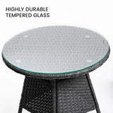 NNEMB 3 Piece Outdoor Furniture Set with Table and Chairs-Grey