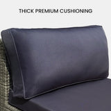 NNEMB 3 Seater Modular Outdoor Lounge Setting incl. Ottoman-Grey