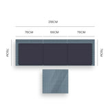 NNEMB 4 Piece 3 Seater Modular Outdoor Lounge Setting incl. Coffee Table-Grey