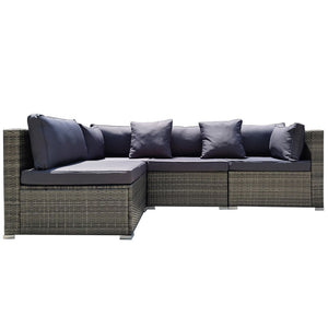 NNEMB 4 Seater Modular Outdoor Lounge Sofa Setting-Grey